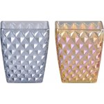 Svícen sklo 80x80x95 mm na čajovou svíčku, barevný mix – Sleviste.cz