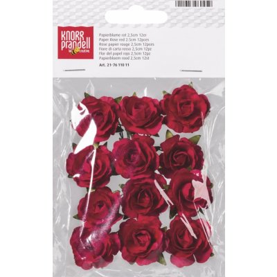 Papírové růžičky samolepicí Knorr prandell- červené (12ks)