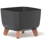 PROSPERPLAST Květináč GRACIA SQUARE 39 x 39 x 27cm antracit – Zboží Mobilmania