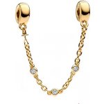 Prosperk Korálek na náramek zlatý s řetízkem a kamínky S1606 – Sleviste.cz