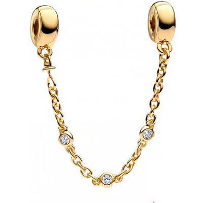 Prosperk Korálek na náramek zlatý s řetízkem a kamínky S1606 – Sleviste.cz