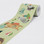 DIMEX SBD-15-010 Vliesová samolepicí bordura Zvířátka kempují, rozměry 15 cm x 5 m – Zboží Dáma
