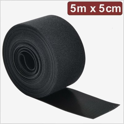 Quadrios 24CA310 pásek se suchým zipem, ke spojování, háčková a flaušová část, (d x š) 5 m x 5 cm, černá, 5 m – Hledejceny.cz