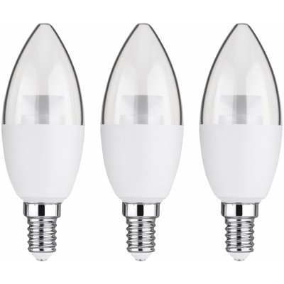 LIVARNO home LED žárovka, 2 kusy 3 kusy 4,9 W E14 svíčka transparentní, 3 kusy