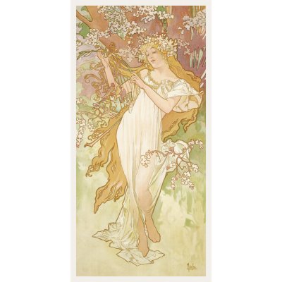 Obrazová reprodukce The Seasons: Spring, Alfons Mucha, 20 × 40 cm – Zboží Dáma