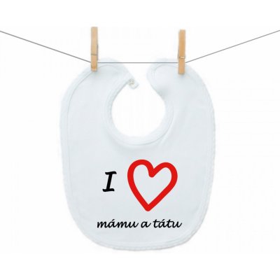 Boodyy bryndáček na zapínání I love mámu a tátu – Hledejceny.cz