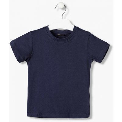 LOSAN Chlapecké jednobarevné tričko krátký rukáv Modrá tmavá – Zboží Mobilmania