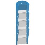 Corping Nástěnný plastový zásobník na prospekty - 1 x 4 A4, modrý – Zboží Mobilmania