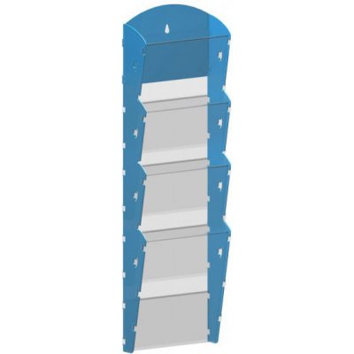 Corping Nástěnný plastový zásobník na prospekty - 1 x 4 A4, modrý – Zboží Mobilmania