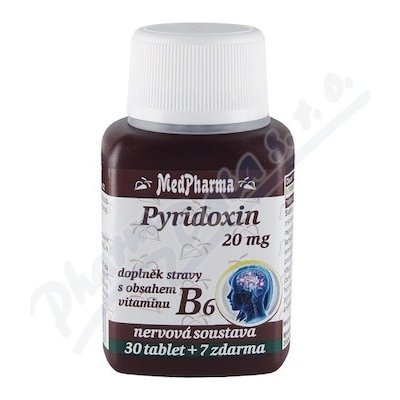 MedPharma Pyridoxin vitamin B6 20 mg 37 tablet – Zboží Mobilmania