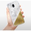 Pouzdro a kryt na mobilní telefon Samsung iSaprio Gold and WH Marble Samsung Galaxy J3 2017