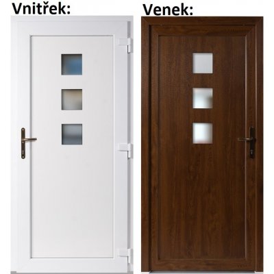 Soft Vchodové dveře Ella zlatý dub/bílá pravé 98 x 198 cm – Sleviste.cz