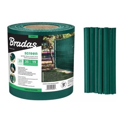 Bradas Stínící plotová páska 0,19x35m s klipy zelená – Zboží Mobilmania