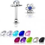 Šperky4U stříbrný piercing do nosu kytička N01002-LB – Zboží Dáma