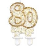 Godan Dortová svíčka číslo 80 zlatá – Zboží Dáma