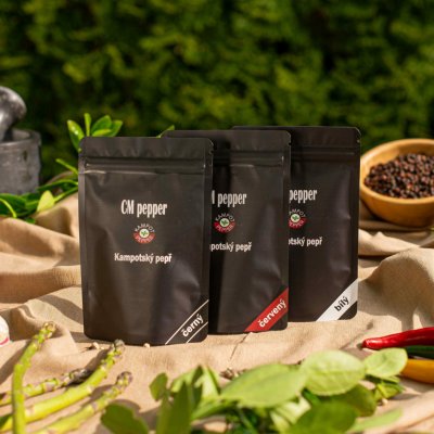 CMpepper Kampotský pepř černý, červený, bílý 3 x 50 g – Zboží Dáma
