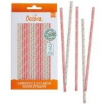 Decora Papírová brčka 80 ks růžová – Zboží Dáma