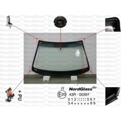 NordGlass Čelní sklo - zelené / šedý pruh ASNG 7810AGSGYVZ – Zboží Mobilmania