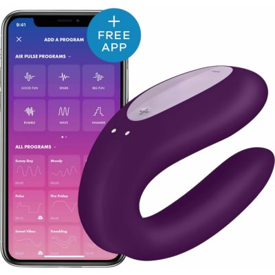 Satisfyer Double Joy chytrý akumulátorový vodotěsný párový – Sleviste.cz
