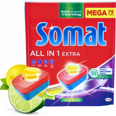 Somat tablety do myčky All in 1 Extra Lemon & Lime 75 ks – Zboží Dáma