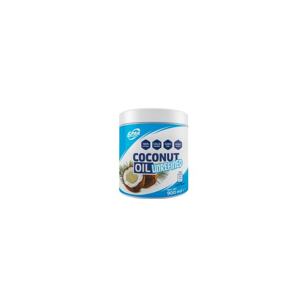 kuchyňský olej 6PAK Nutrition Coconut Oil Unrefined 900 ml