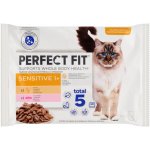 Perfect Fit Sensitive 1+ s kuřecím a lososem 4 x 85 g – Zbozi.Blesk.cz