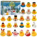 YisibaihTao Gumová kachna Adventní kalendář 2023 24 kusů vánočních kachen Koupelnová hračka Adventní kalendář pro děti gumová kachna pro Jeep Ducking