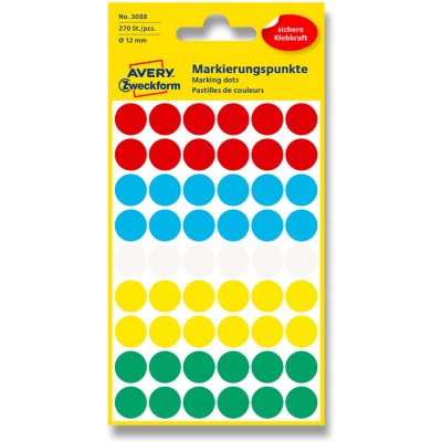 Avery Zweckform 3088 Kulaté etikety 270 etiket – Zboží Dáma