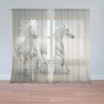 Sablio Záclony Dva bílí koně: 2ks 150x250cm – Hledejceny.cz