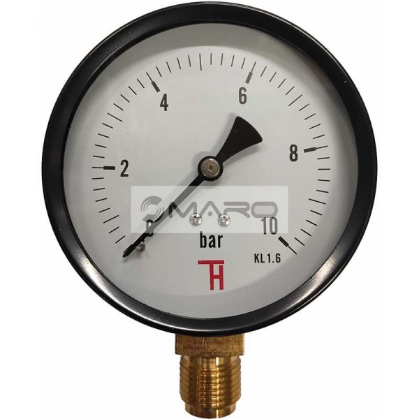 Měření voda, plyn, topení Thermis Manometr standardní 312 spodní ø100 mm, 1/2", 0 10 bar 31210bar