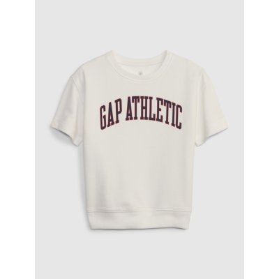 Gap Baby mikina s krátkým rukávem Athletic Bílá – Zboží Dáma