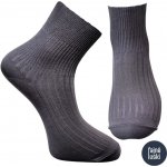 Ponožky 100% bavlna ČESKÁ VÝROBA jemný lem žebrované tmavě šedá – Sleviste.cz