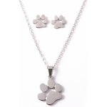 Steel Jewelry set náhrdelník a náušnice tlapky stříbrné z chirurgické oceli SET160110 – Sleviste.cz