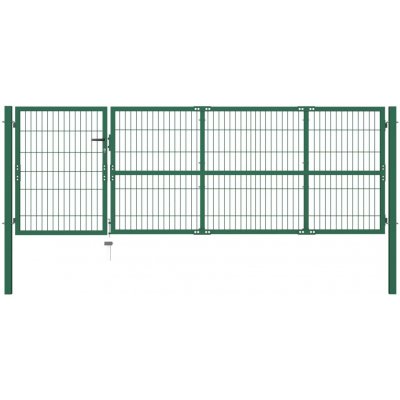 vidaXL Zahradní plotová brána se sloupky 350 x 100 cm ocel zelená – Zbozi.Blesk.cz