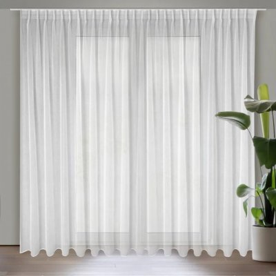 Bílá etaminová záclona s flex páskou Šírka 140 cm | Dĺžka 300 cm biela – Zboží Mobilmania