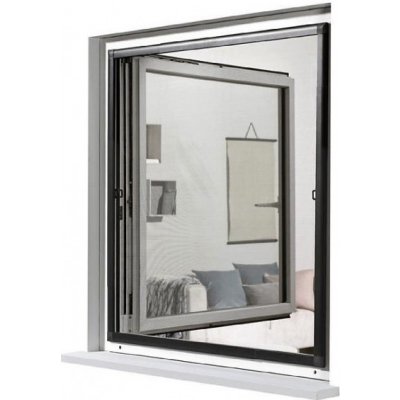 MP Teleskopická ochrana proti hmyzu na okno, 120 x 140 cm, antracitová – HobbyKompas.cz