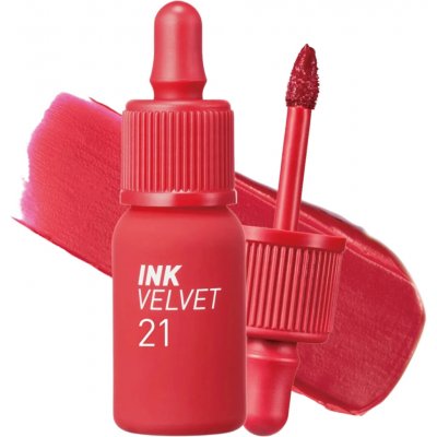 Peripera Ink The Velvet 21 Vitality Coral Red sametový tint na rty pro dlouhotrvající barvu a hydrataci 4 g – Sleviste.cz