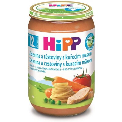 HiPP MENU BIO Zelenina a těst.s kuřecím masem 220 g