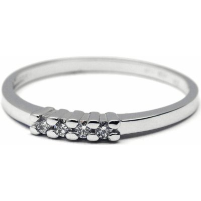 Klenoty Budín prsten z bílého zlata s diamanty se čtyřmi diamanty bílé zlato J 28241 17 – Zbozi.Blesk.cz