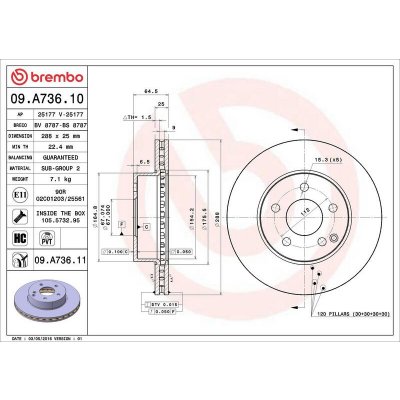 Brzdový kotouč BREMBO 09.A736.11 - MERCEDES-BENZ – Hledejceny.cz