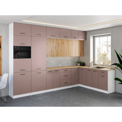 FRONTI Rohová kuchyňská linka WERIA 330x210 cm Kobe/Dub artisan – Hledejceny.cz