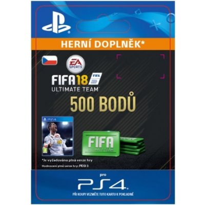 PlayStation FIFA 18 Ultimate Team - 500 FIFA Points CZ – Zboží Živě