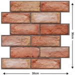 Impol Trade 3D PVC 540 30 x 30 cm 3D cihla červená s hnědou spárou 1ks – Zboží Mobilmania