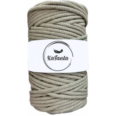 Bavlněná šňůra KaFanta 5 mm - tmavě béžová – Sleviste.cz