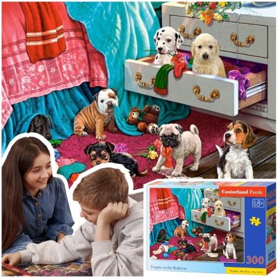 Castorland Štěňátka v ložnici 030392 300 dílků – Sleviste.cz