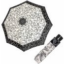 Doppler Mini Fiber Black & White deštník dámský skládací odlehčený s bordurou černý
