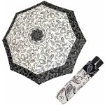 Doppler Mini Fiber Black & White deštník dámský skládací odlehčený s bordurou černý – Sleviste.cz