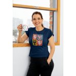 Dámské tričko Martin Nečas #98 Czech National Emblem 2025 Navy – Zboží Mobilmania