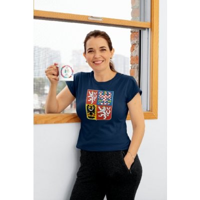 Dámské tričko Martin Nečas #98 Czech National Emblem 2025 Navy – Zboží Mobilmania