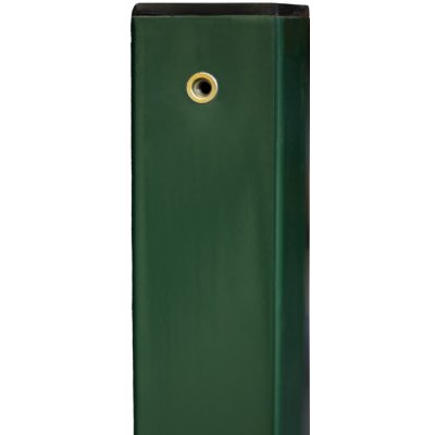 Plotový sloupek jeklový/hranatý - 60x60mm, výška 200 cm, síla stěny 1,5 mm, zelený